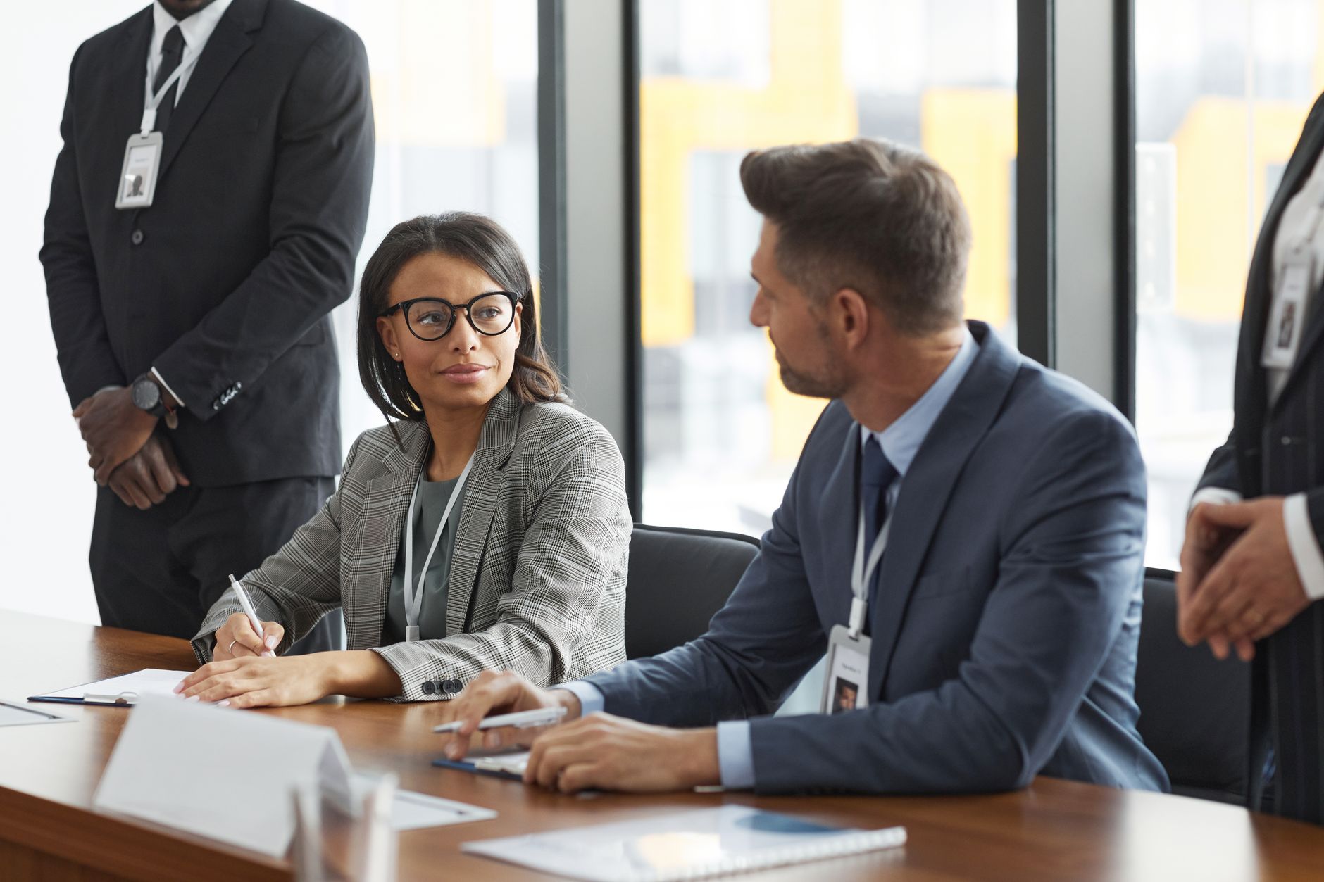 Corporate meeting room discussion table